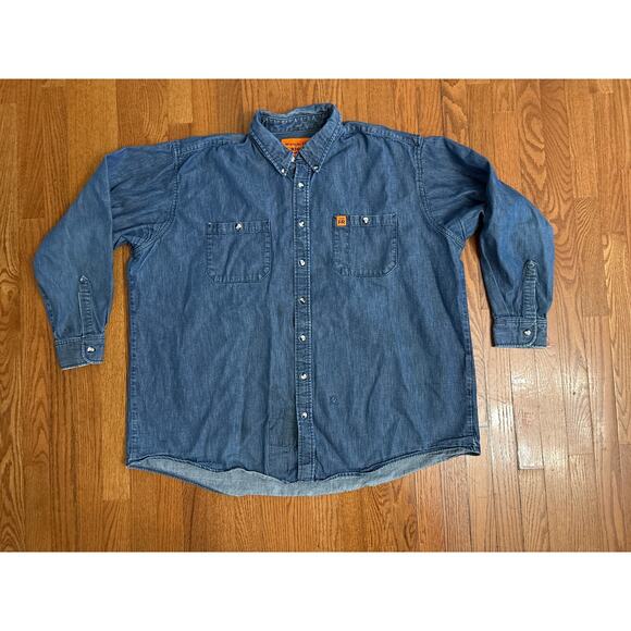 Wrangler FR Riggs Workwear 2XT- Men's Long Sleeve Button Up - Picture 1 of 7